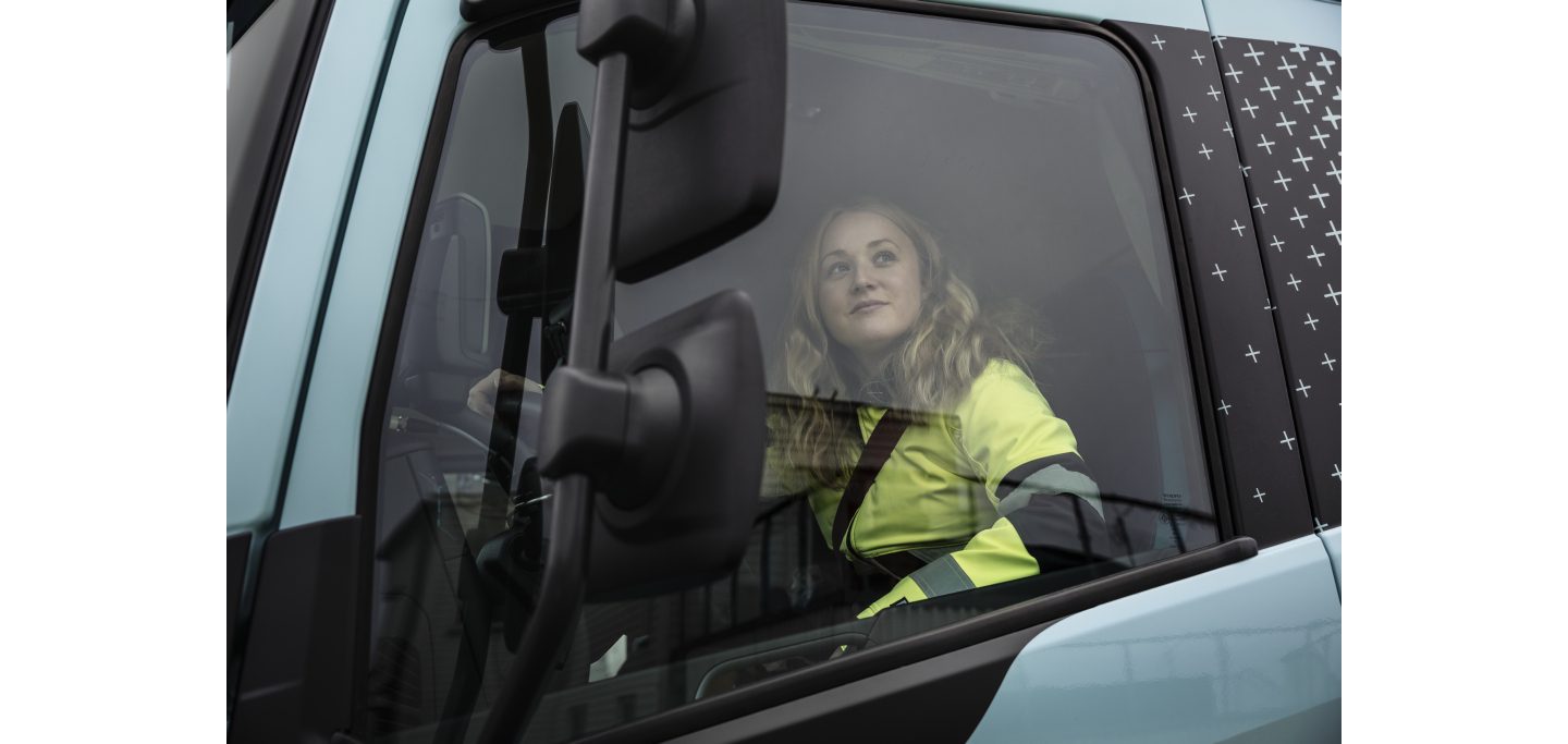 Volvo electric truck driver